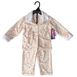 Delias Girl Toddler Girl’s So Soft Long Sleeve Pijama Set size 24M, Leopard Pink